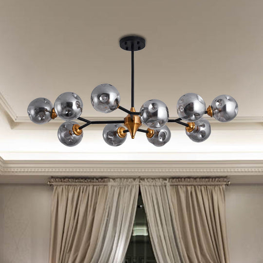 Kit de lampe suspendue Nordic Bubble - Lustre en verre alvéolé transparent/ambre/gris fumé - Idéal pour la salle à manger - 6/10 têtes