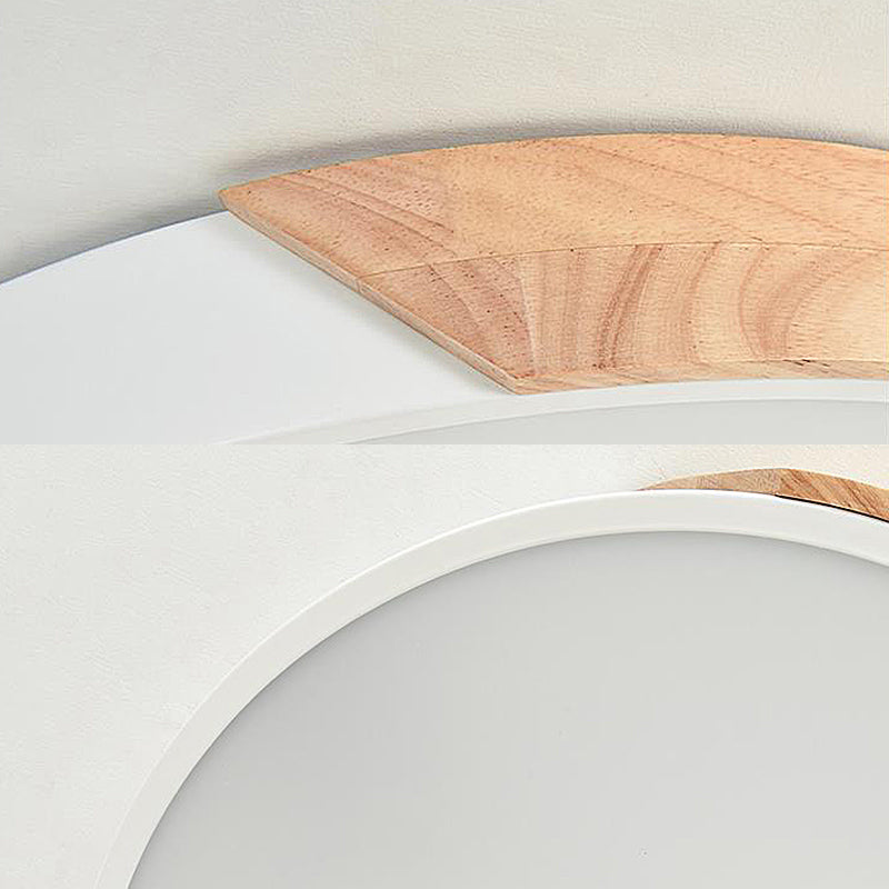 Modern Metal LED Flush Light in Pink/White with Acrylic Diffuser, Ceiling Mounted, Round Design - 12"/16"/19.5" Wide