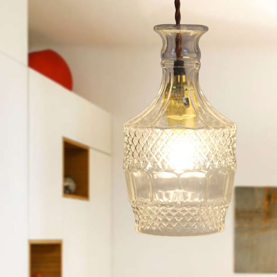 Modern Prism Glass Bottle Pendant Light For Dining Room Ceiling