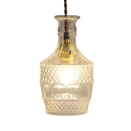 Modern Prism Glass Pendant Light for Dining Room - Clear, 1-Light Ceiling Fixture