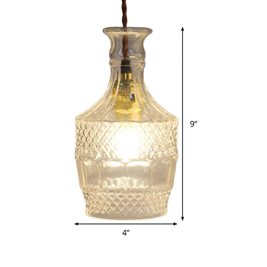 Modern Prism Glass Pendant Light for Dining Room - Clear, 1-Light Ceiling Fixture