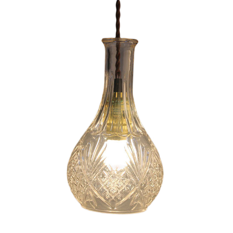 Modern Prism Glass Pendant Light for Dining Room - Clear, 1-Light Ceiling Fixture