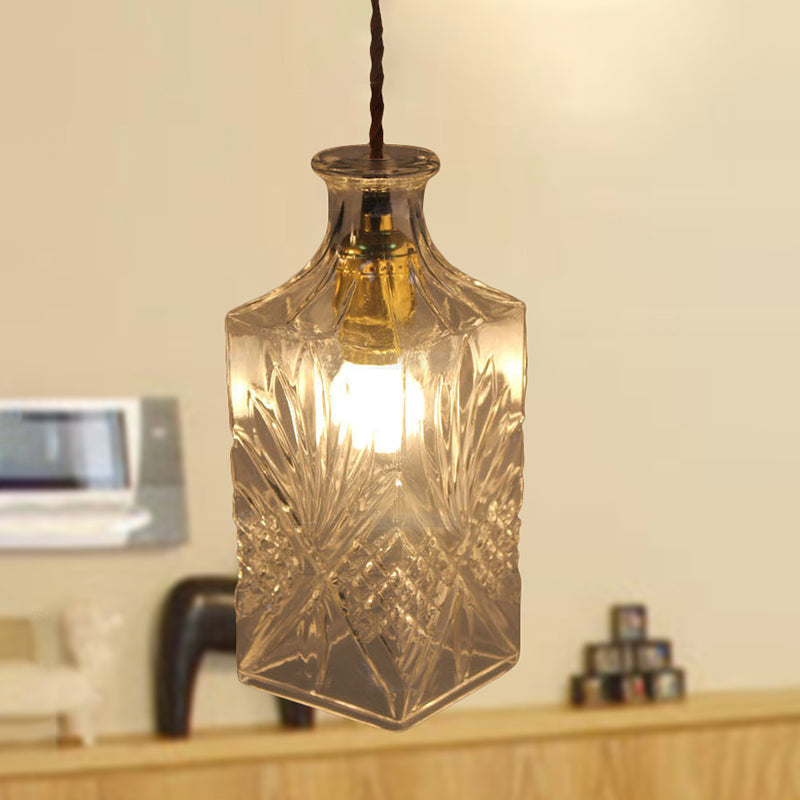 Modern Prism Glass Bottle Pendant Light For Dining Room Ceiling