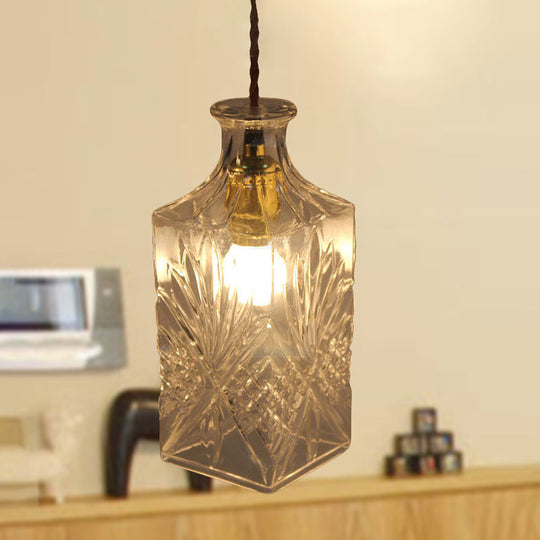 Modern Prism Glass Bottle Pendant Light For Dining Room Ceiling