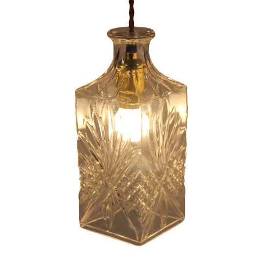 Modern Prism Glass Bottle Pendant Light For Dining Room Ceiling