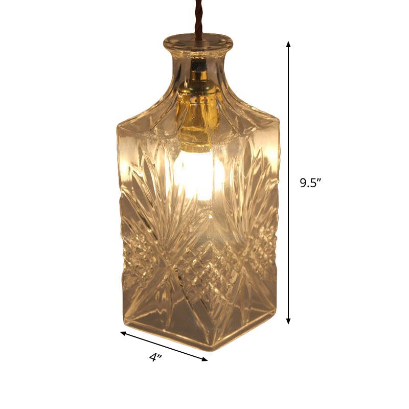 Modern Prism Glass Bottle Pendant Light For Dining Room Ceiling