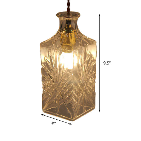 Modern Prism Glass Bottle Pendant Light For Dining Room Ceiling