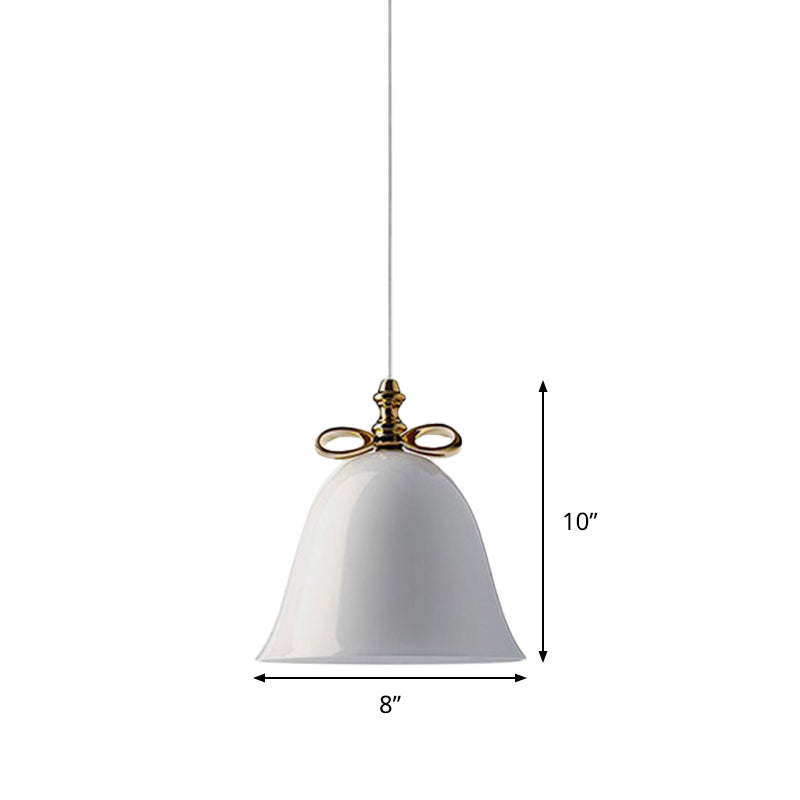 Contemporary Glass Bell Pendant Light - White/Brown/Clear - Ideal for Dining Room Ceiling