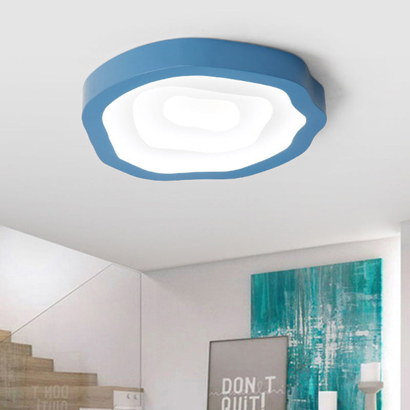 Contemporary Cloud LED Flushmount Ceiling Light Fixture in Black/Yellow/Blue - Warm/White Light Options