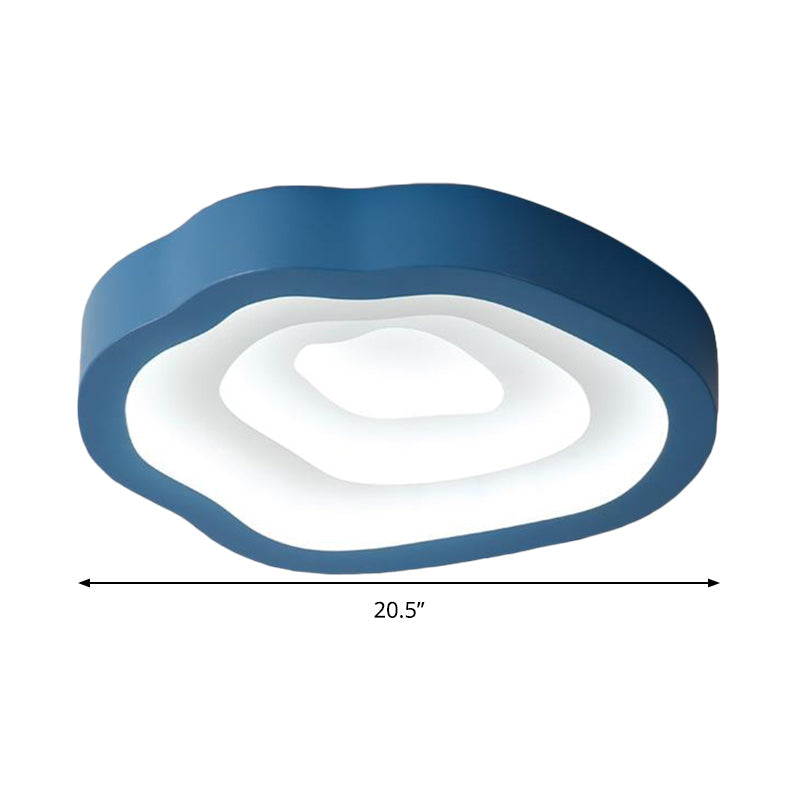 Contemporary Cloud LED Flushmount Ceiling Light Fixture in Black/Yellow/Blue - Warm/White Light Options