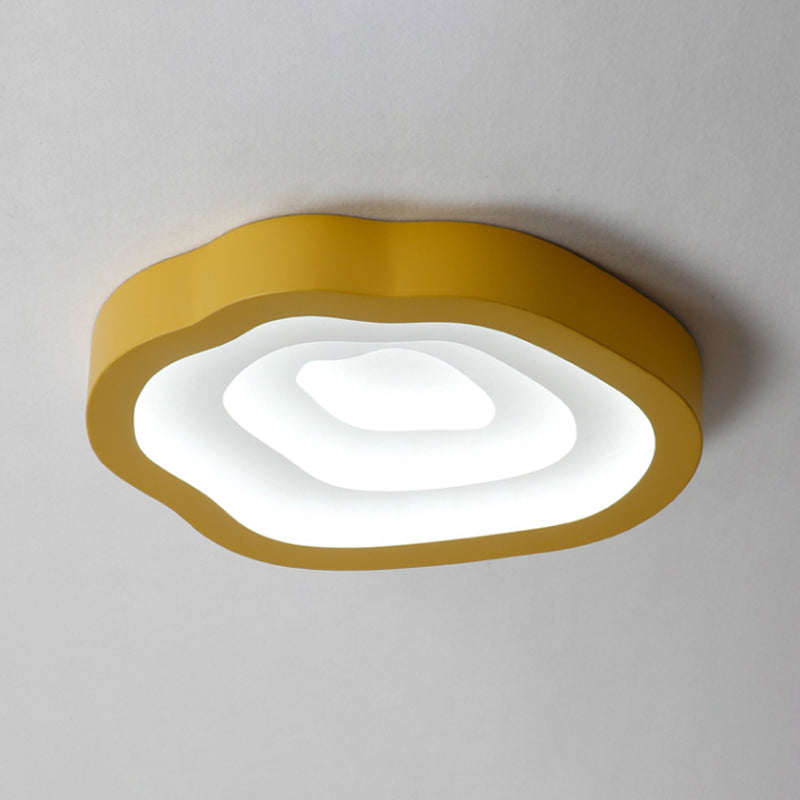 Contemporary Cloud LED Flushmount Ceiling Light Fixture in Black/Yellow/Blue - Warm/White Light Options