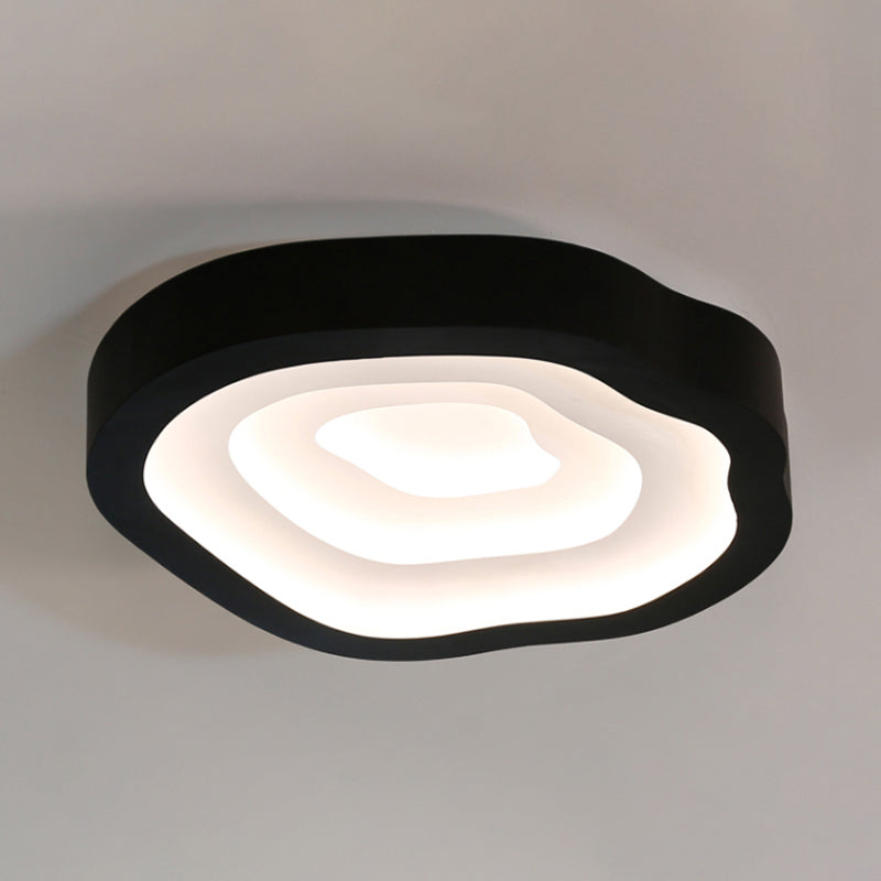 Contemporary Cloud LED Flushmount Ceiling Light Fixture in Black/Yellow/Blue - Warm/White Light Options