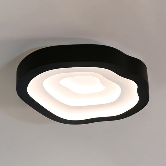 Contemporary Cloud LED Flushmount Ceiling Light Fixture in Black/Yellow/Blue - Warm/White Light Options