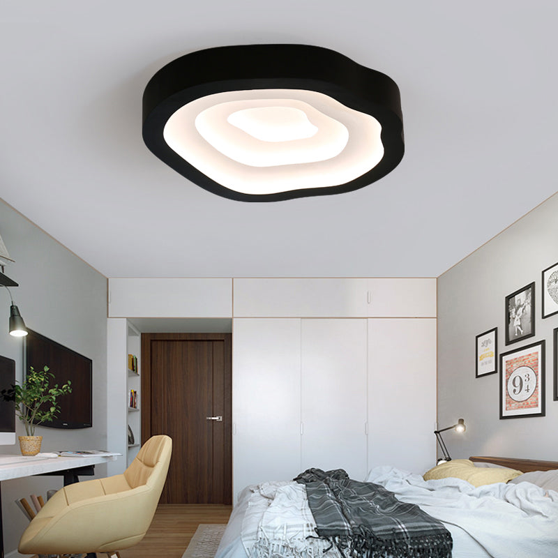 Contemporary Cloud LED Flushmount Ceiling Light Fixture in Black/Yellow/Blue - Warm/White Light Options
