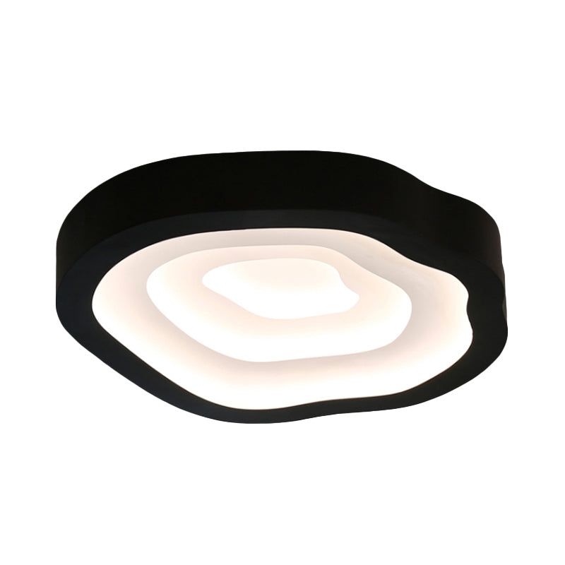 Contemporary Cloud LED Flushmount Ceiling Light Fixture in Black/Yellow/Blue - Warm/White Light Options