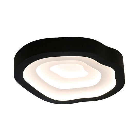 Contemporary Cloud Led Flushmount Ceiling Light Fixture In Black/Yellow/Blue - Warm/White Options