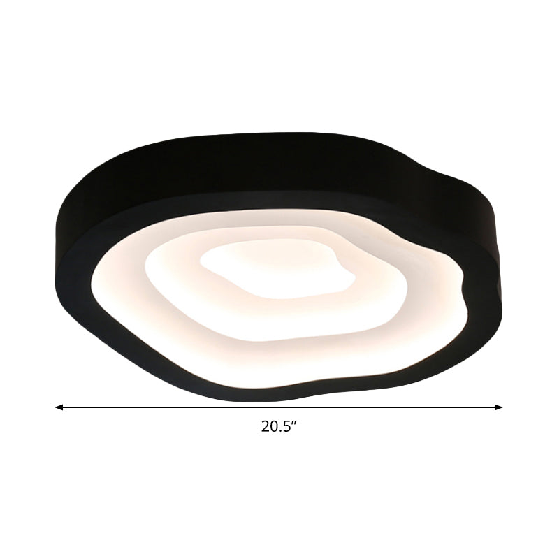 Contemporary Cloud LED Flushmount Ceiling Light Fixture in Black/Yellow/Blue - Warm/White Light Options