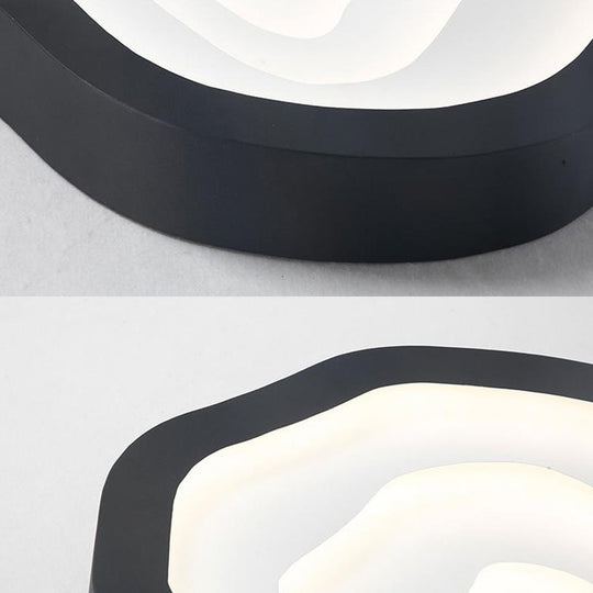 Contemporary Cloud LED Flushmount Ceiling Light Fixture in Black/Yellow/Blue - Warm/White Light Options