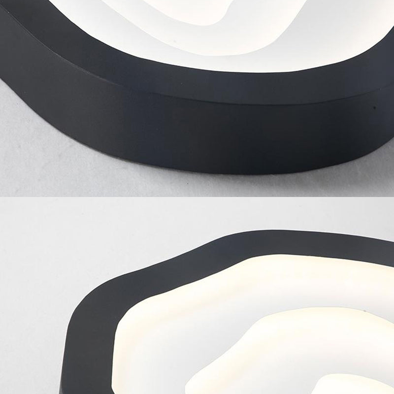 Contemporary Cloud Led Flushmount Ceiling Light Fixture In Black/Yellow/Blue - Warm/White Options