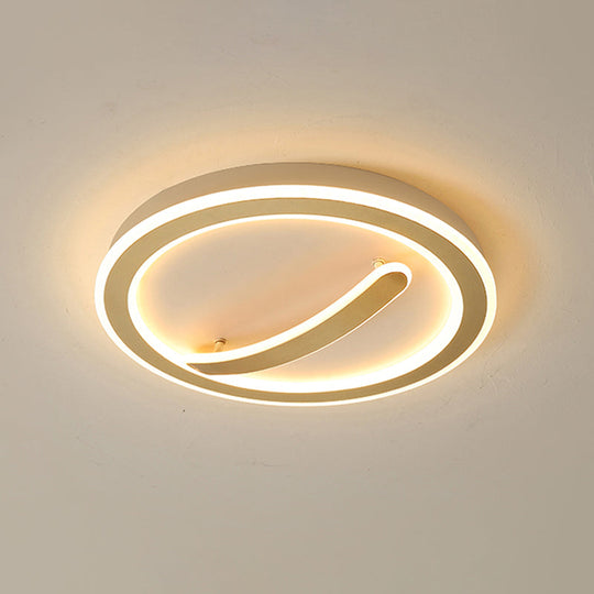 Contemporary Circular Ceiling Mount Light - 18"/20.5" Wide - Acrylic Gold/Black & White - LED Flush Light - Warm/White Light - Remote Control with Dimming