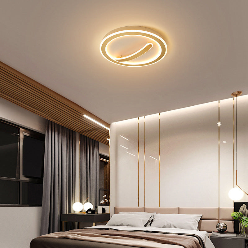 Contemporary Circular Ceiling Mount Light - 18"/20.5" Wide - Acrylic Gold/Black & White - LED Flush Light - Warm/White Light - Remote Control with Dimming