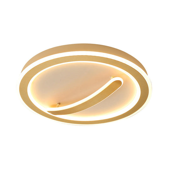 Contemporary Circular Ceiling Mount Light - 18/20.5 Wide Acrylic Gold/Black & White Led Flush