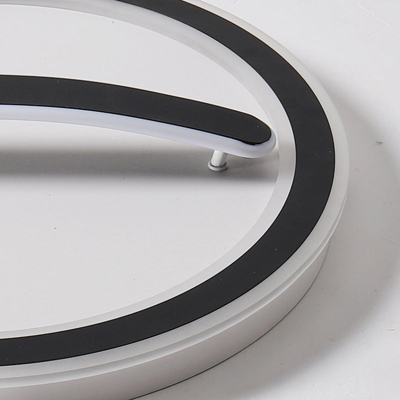 Contemporary Circular Ceiling Mount Light - 18/20.5 Wide Acrylic Gold/Black & White Led Flush
