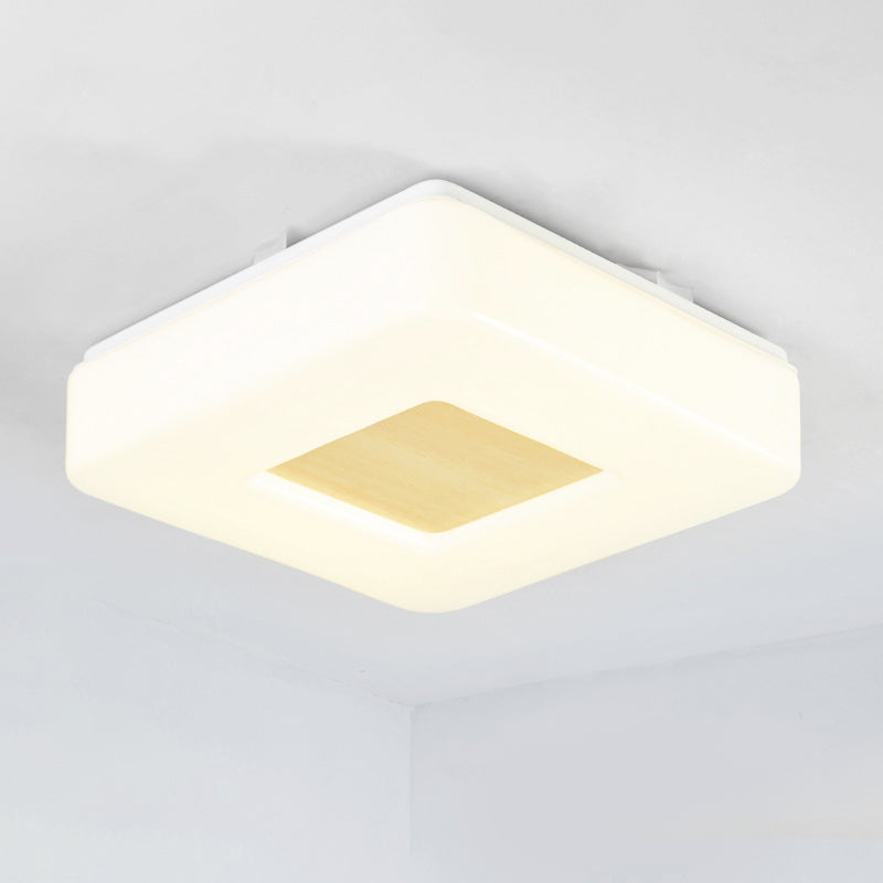 Modern Square Flush Mount LED Ceiling Light in Warm/White - Wide Acrylic Fixture, 8"/14.5"/18.5