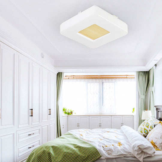 Modern Square Flush Mount LED Ceiling Light in Warm/White - Wide Acrylic Fixture, 8"/14.5"/18.5