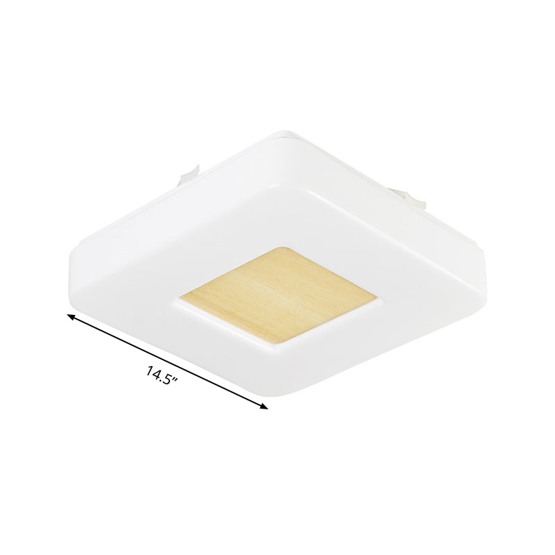 Modern Square Flush Mount LED Ceiling Light in Warm/White - Wide Acrylic Fixture, 8"/14.5"/18.5