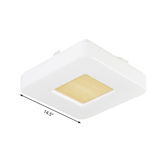 Modern Square Flush Mount Led Ceiling Light In Warm/White - Wide Acrylic Fixture 8/14.5/18.5