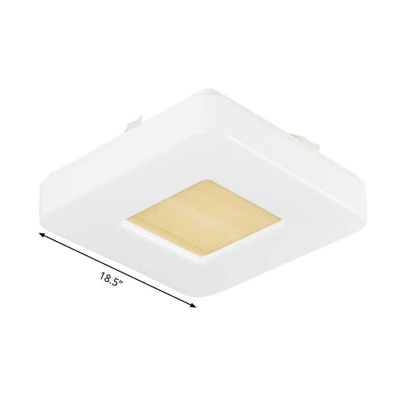 Modern Square Flush Mount LED Ceiling Light in Warm/White - Wide Acrylic Fixture, 8"/14.5"/18.5