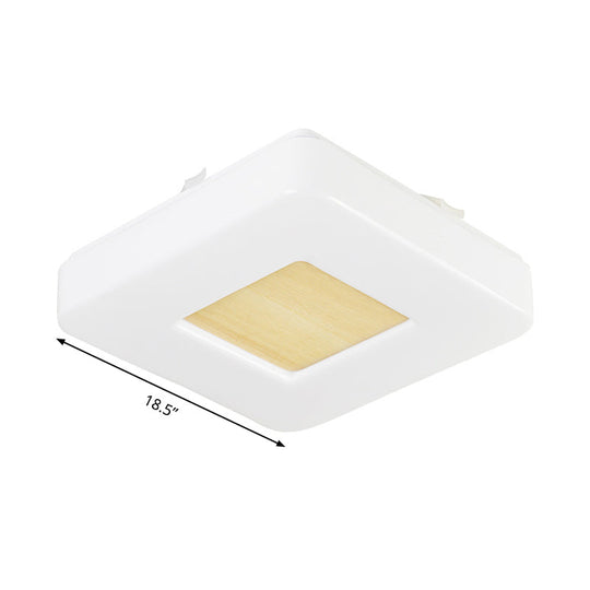 Modern Square Flush Mount Led Ceiling Light In Warm/White - Wide Acrylic Fixture 8/14.5/18.5