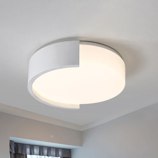 Modern Acrylic Circle Flushmount Led Ceiling Light In Warm/White - Bedroom Fixture White / 20.5 Warm
