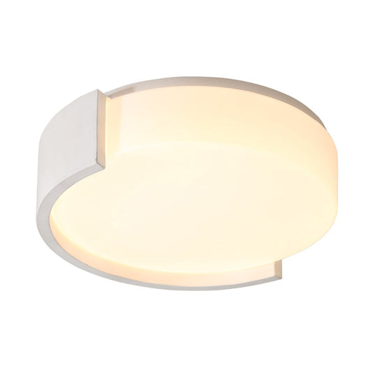 Modern Acrylic Circle Flushmount LED Ceiling Light in Warm/White - Bedroom Fixture