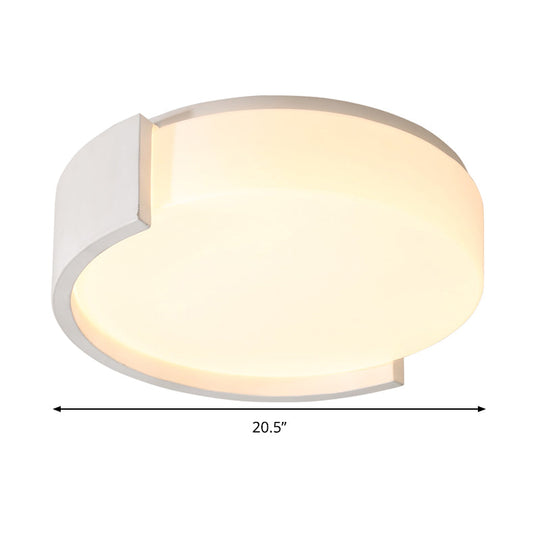 Modern Acrylic Circle Flushmount Led Ceiling Light In Warm/White - Bedroom Fixture