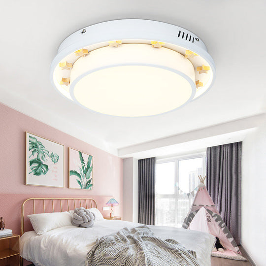 Modernist Metal Led Flush Mount Ceiling Light Fixture For Bedroom - 16/19.5 Wide Circular Design