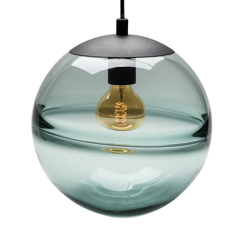 Modern Blue/Coffee Glass Sphere Pendant Light - 1 Head 8/10/12 Wide Elegant Dining Room Hanging