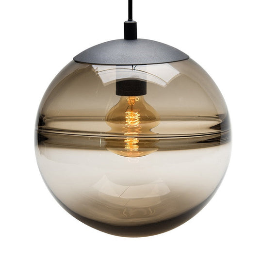 Modern Blue/Coffee Glass Sphere Pendant Light - 1 Head 8/10/12 Wide Elegant Dining Room Hanging