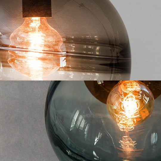 Modern Blue/Coffee Glass Sphere Pendant Light - 1 Head 8/10/12 Wide Elegant Dining Room Hanging