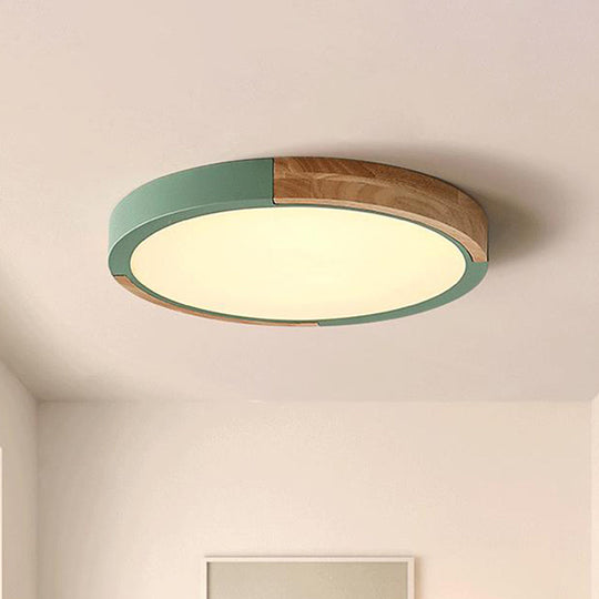 Circular Macaron LED Flush Mount Ceiling Light in 3 Colors and 2 Light Options, 16"/19.5" Wide
