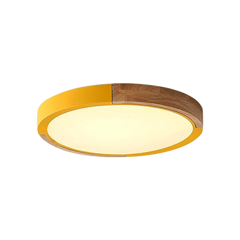 Circular Macaron LED Flush Mount Ceiling Light in 3 Colors and 2 Light Options, 16"/19.5" Wide