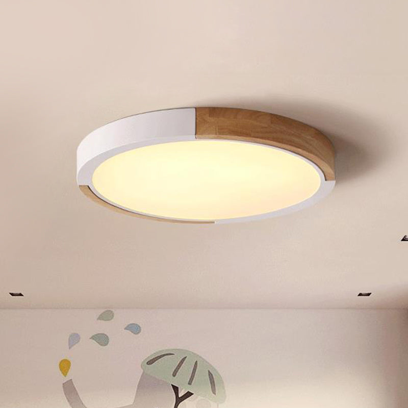 Circular Macaron LED Flush Mount Ceiling Light in 3 Colors and 2 Light Options, 16"/19.5" Wide