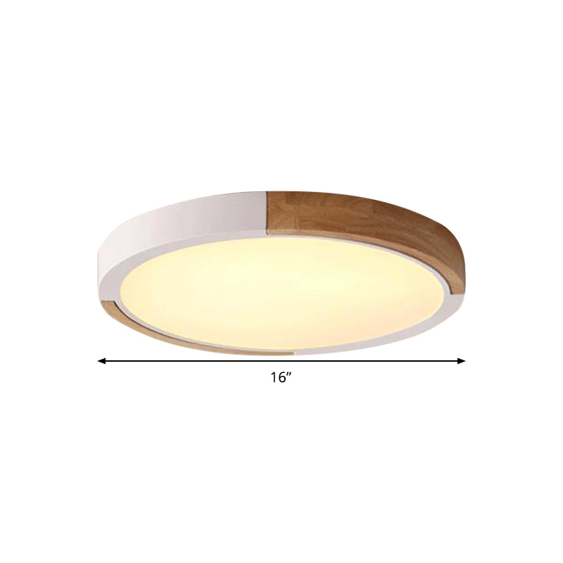 Circular Macaron LED Flush Mount Ceiling Light in 3 Colors and 2 Light Options, 16"/19.5" Wide