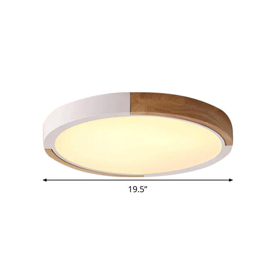 Circular Macaron LED Flush Mount Ceiling Light in 3 Colors and 2 Light Options, 16"/19.5" Wide