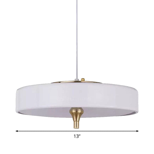 Modern Drum Chandelier Light Blue/White/Black Metal - 3-Light Dining Room Hanging Fixture