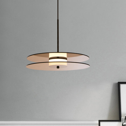 Nordic Tan Glass Disc Pendant Light Fixture - Perfect For Dining Room Ceiling