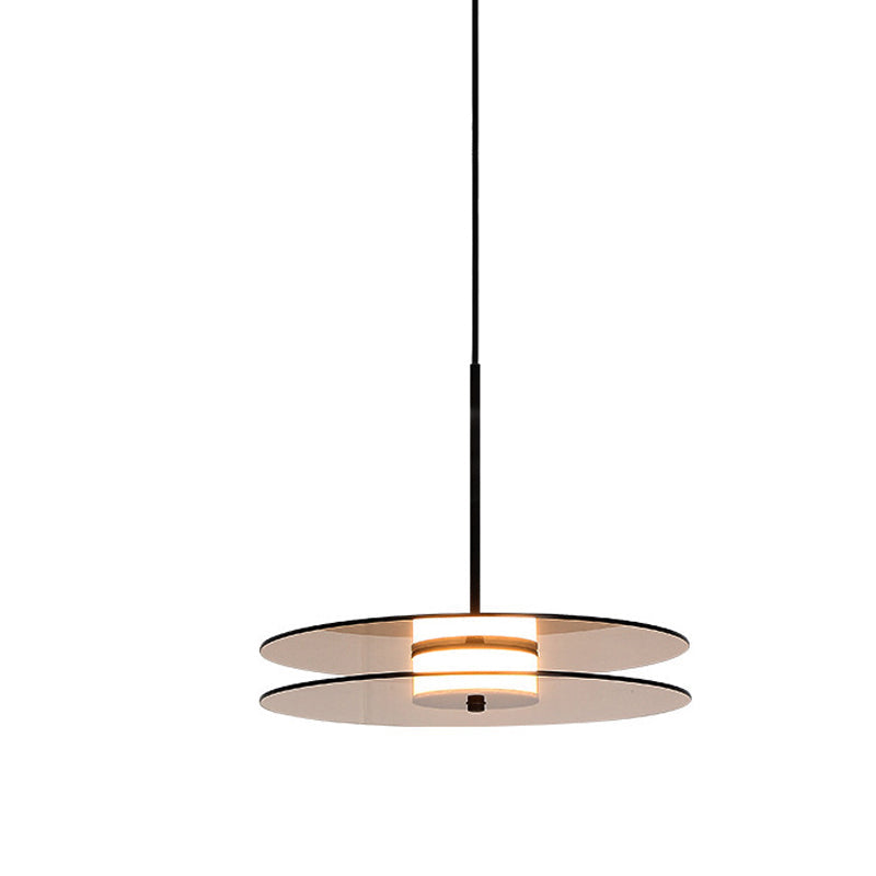 Nordic Glass Disc Pendant Light for Dining Room - Tan - 1 Light