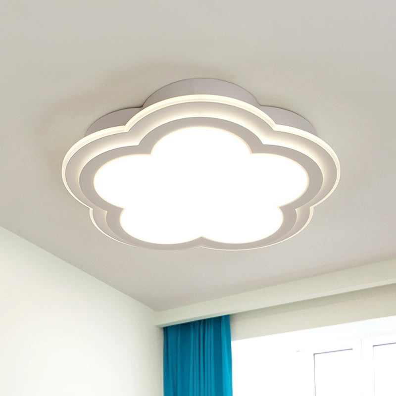 Simple Cloud Shade LED Ceiling Light - White Acrylic Flush Mount Lamp (16"/19.5"/23.5") - Warm/White Light