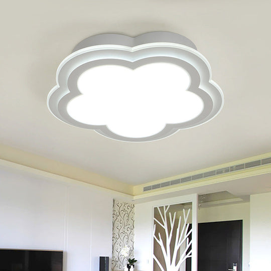 Simple Cloud Shade LED Ceiling Light - White Acrylic Flush Mount Lamp (16"/19.5"/23.5") - Warm/White Light